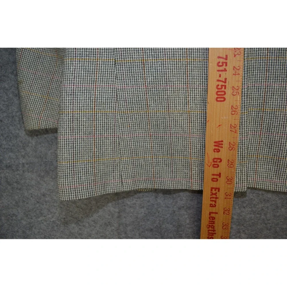VTG Polo‎ Ralph Lauren Blazer Mens 41L Gray Windowpane Check Made USA Sport Coat